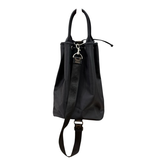 Carlos Falchi Black Textured Tote with Drawstring Closure - Picture 3 of 5